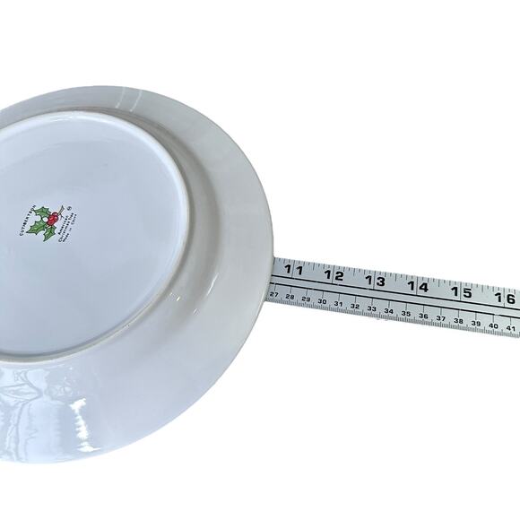 Cuthbertson American Christmas Tree Dinner Plates 10.5" White Red Trim Lot of 6 - Picture 6 of 7